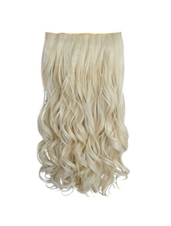 REECHO 16" 3/4 Full Head Curly Wave Clips in on Synthetic