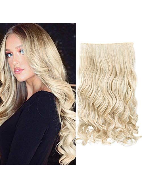 REECHO 16" 3/4 Full Head Curly Wave Clips in on Synthetic