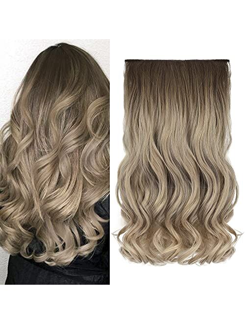 REECHO 16" 3/4 Full Head Curly Wave Clips in on Synthetic