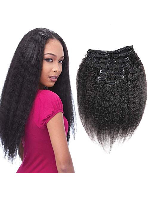 Urbeauty Afro Kinky Curly Clip in Human Hair Extensions for Black Women