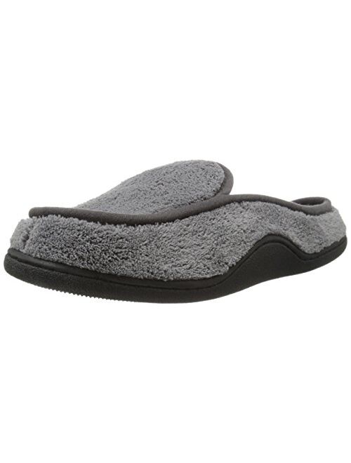 isotoner Men's Terry Slip On Clog Slipper with Memory Foam for Indoor/Outdoor Comfort