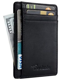 Front Pocket Minimalist Leather Slim Wallet RFID Blocking Medium Size