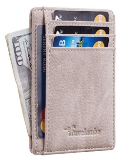 Front Pocket Minimalist Leather Slim Wallet RFID Blocking Medium Size