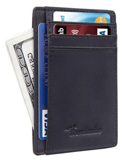 Front Pocket Minimalist Leather Slim Wallet RFID Blocking Medium Size