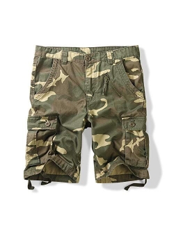 Men Multi Pockets Cargo Relaxed Casual Shorts