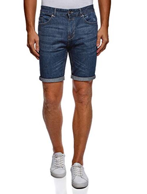 oodji Ultra Men's Distressed Denim Shorts