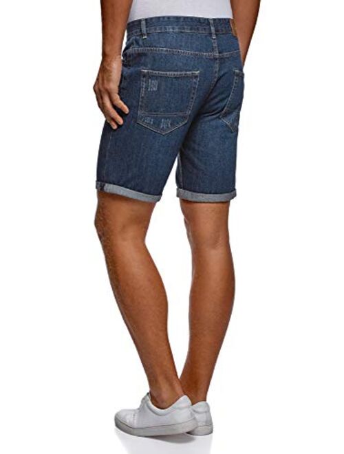 oodji Ultra Men's Distressed Denim Shorts