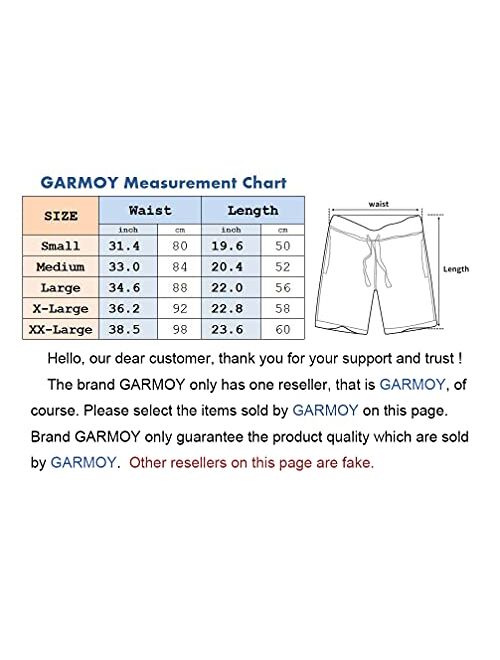 GARMOY Men's Cotton Summer Casual Sport Gym Running Active Sweat Shorts with Pockets