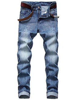 CLOTPUS Men's Fashion Stretch Skinny Jeans Comfy Tapered Leg Casual Denim Pants