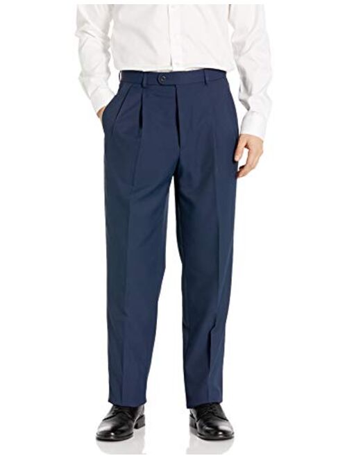 Linea Naturale Men's Pleated Washable Microfiber Twill Trouser