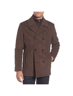 New York Men's Wool-Blend Coat with Bib
