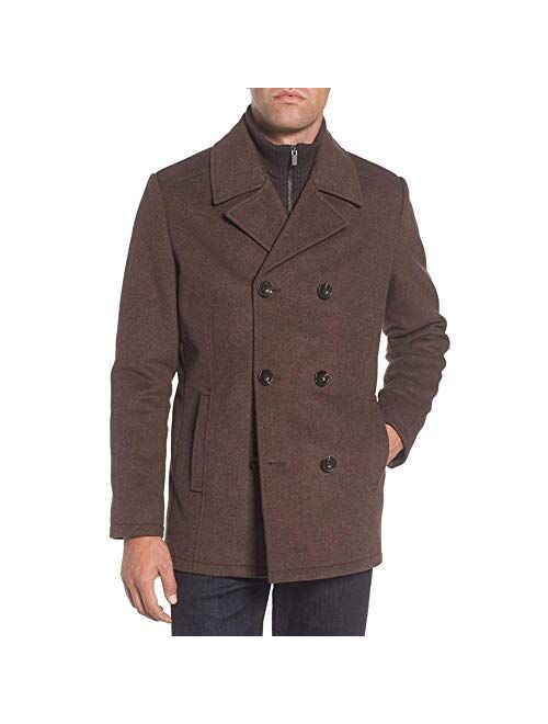 Kenneth Cole New York Men's Wool-Blend Coat with Bib