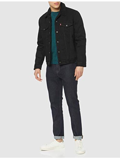 Levi's Men's Type 3 Sherpa Trucker Jacket, Black