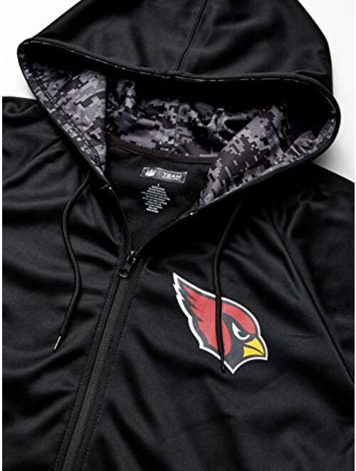 Zubaz Officially Licensed NFL Men's Full Zip Team Logo Hoodie, Black