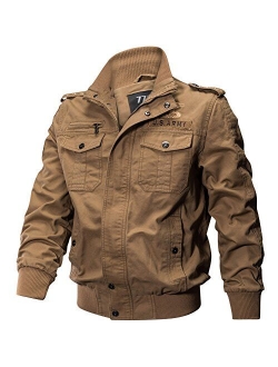 Newbestyle Men's Stylish Casual Washed Cotton Military Jackets Tactical Outwear Windbreaker