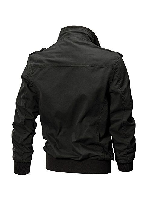 Newbestyle Men's Stylish Casual Washed Cotton Military Jackets Tactical Outwear Windbreaker