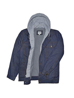 Victory Outfitters Men's Hooded Fleece Lined Washed Denim Jacket