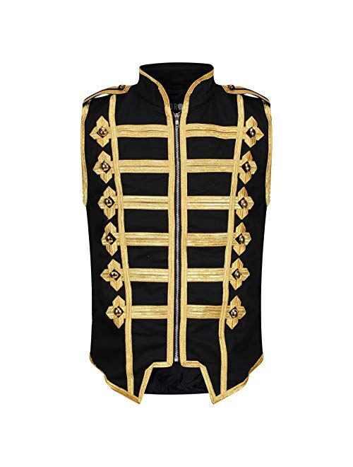 Ro Rox Men's Marching Band Vest Drummer Sleeveless Parade Jacket