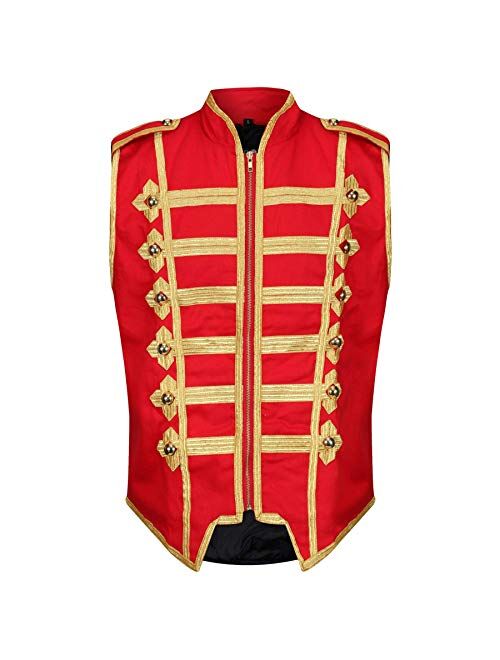 Ro Rox Men's Marching Band Vest Drummer Sleeveless Parade Jacket