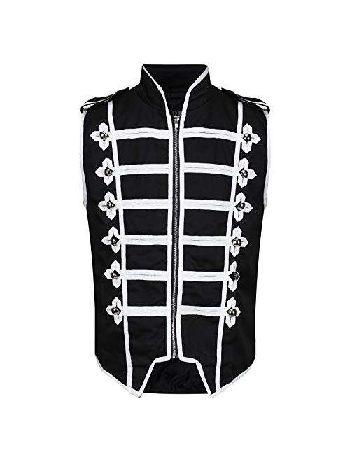 Ro Rox Men's Marching Band Vest Drummer Sleeveless Parade Jacket