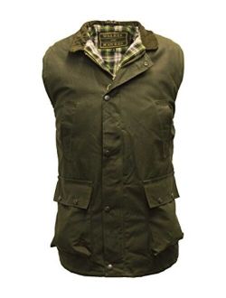 Walker and Hawkes Men's Wax Bodywarmer Waistcoat Countrywear Gilet Olive