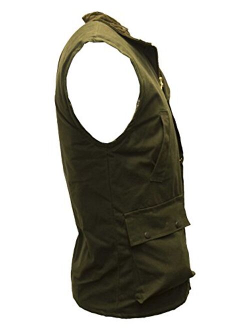 Walker and Hawkes Men's Wax Bodywarmer Waistcoat Countrywear Gilet Olive