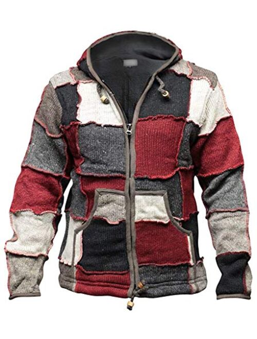 Shopoholic Fashion Mens Winter Patch Wool Hippie Jacket