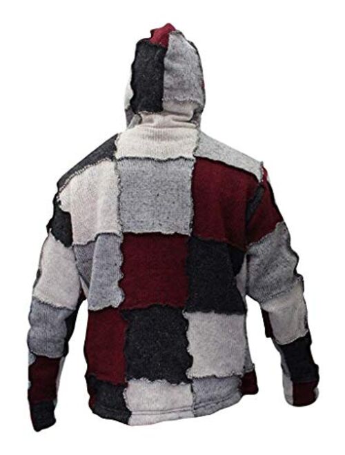 Shopoholic Fashion Mens Winter Patch Wool Hippie Jacket