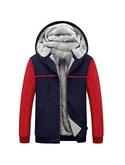 LBL ASALI Men's Pullover Winter Jackets Hooed Fleece Hoodies Sweatshirt Wool Warm Thick Coats