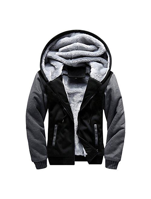 LBL ASALI Men's Pullover Winter Jackets Hooed Fleece Hoodies Sweatshirt Wool Warm Thick Coats