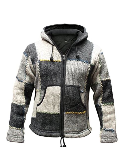 Shopoholic Fashion Mens Wool Patchork Jacket