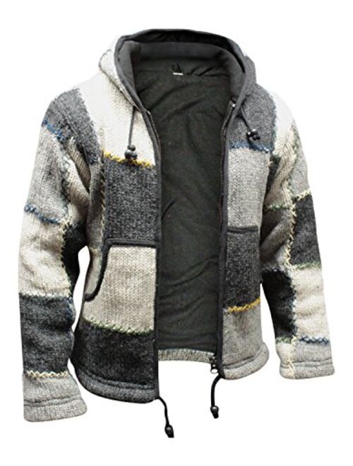 Shopoholic Fashion Mens Wool Patchork Jacket