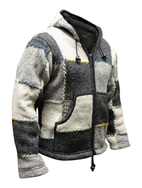 Shopoholic Fashion Mens Wool Patchork Jacket