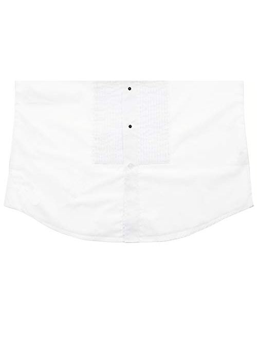 Milani Men's Tuxedo Shirts with French Cuffs and Bow Tie (20", 36/37, White)