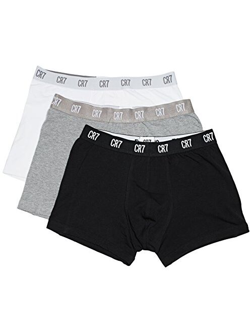 CR7 Men's Cristiano Ronaldo Grey Cotton Stretch Trunk - 3 Pack