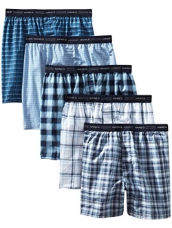 Men's Solid Relaxed Fit Tagless Tartan Boxer with Exposed Waistband