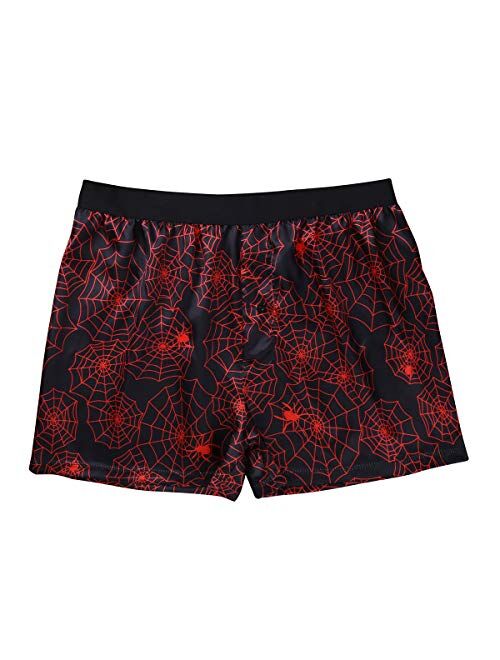 inlzdz Men's Silk Satin Lip Love Heart Print Boxer Shorts Summer Loose Lounge Sports Shorts Pants