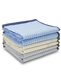 Selected Hanky 100% Cotton Men's Handkerchiefs 6 Piece Gift Set