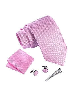 Massi Morino - Men tie set (incl. handkerchief + cufflinks + tie pin) Italian style ties for men