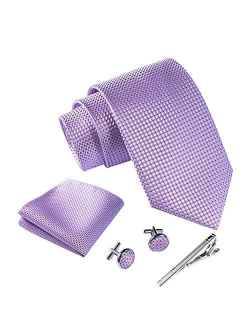 Massi Morino - Men tie set (incl. handkerchief + cufflinks + tie pin) Italian style ties for men