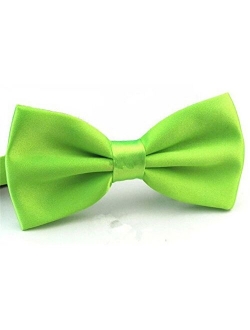 QYdress Men Bow Tie Adjustable Length Wedding Male Fashion Boys Satin Bowties