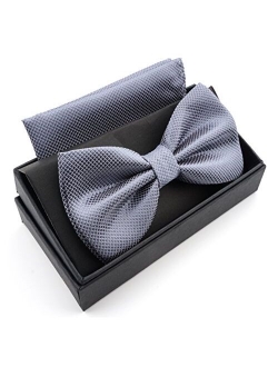 Massi Morino bow ties for men (bow tie sets for men with handkerchief) Pocket square set including a mens bow tie