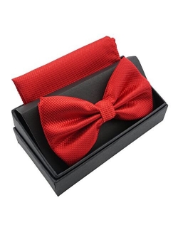 Massi Morino bow ties for men (bow tie sets for men with handkerchief) Pocket square set including a mens bow tie