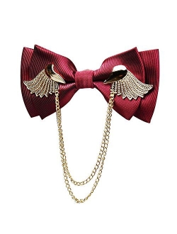 Manoble Men's Adjustable Metal Golden Wings Two Layer Neck Bowtie Bow Tie