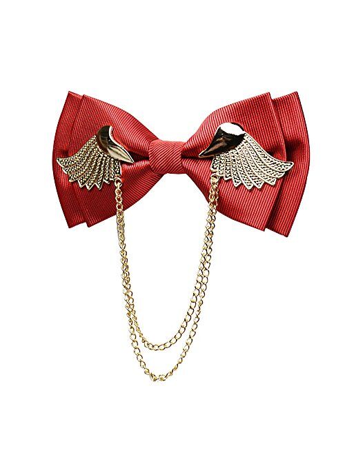 Manoble Men's Adjustable Metal Golden Wings Two Layer Neck Bowtie Bow Tie