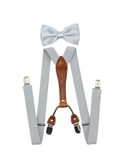 Suspenders For Men,Women Adjustable Suspends Bow Tie Set Solid Color Y Shape