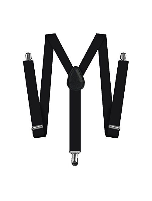 Suspenders For Men,Women Adjustable Suspends Bow Tie Set Solid Color Y Shape