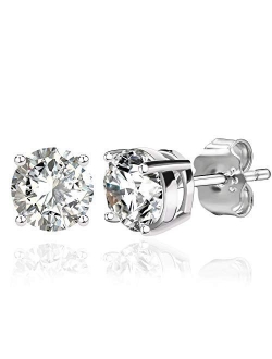 Spoil Cupid 925 Sterling Silver Cubic Zirconia Stud Earrings Set for Women Men