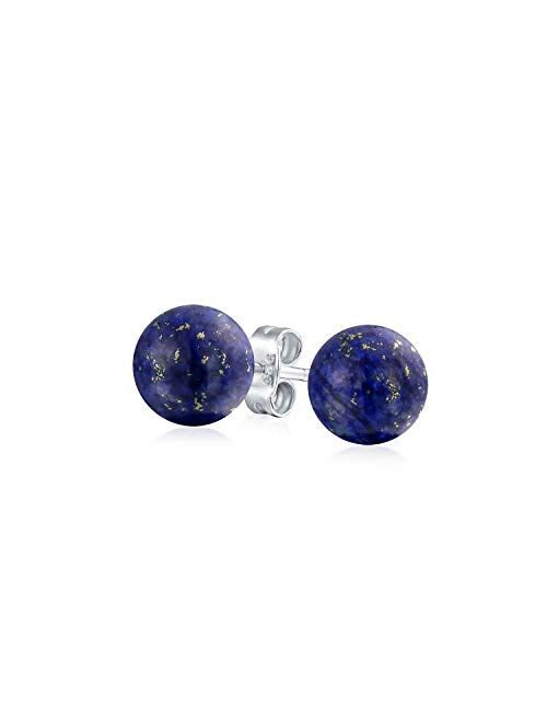 Simple Day Wear 6MM Gemstone Round Ball Stud Earrings For Women For Teen 925 Sterling Silver More Birthstone