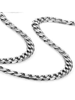 URBAN JEWELRY Classic Mens Necklace 316L Stainless Steel Silver Chain Color 18",21",23" (6mm)